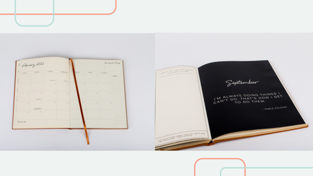 Day planners by Wrinkle and Crease, a local Calgary company. 
