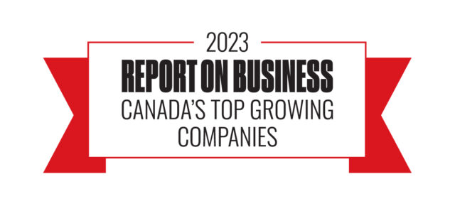 Award Badge from Globe and Mail naming Virtual Gurus as one of the Top Growing Companies in Canada