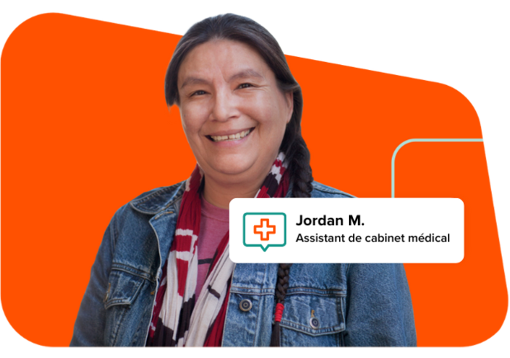 Jordan M, assistante de bureau médical avec les Virtual Gurus.